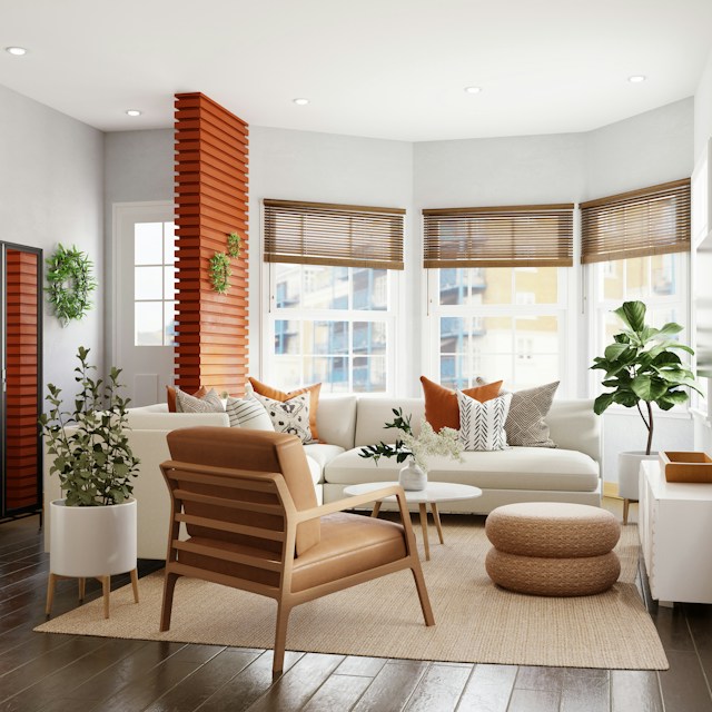 Bright premium living room interior