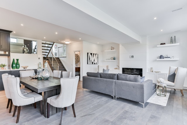 Contemporary dining and living room interior